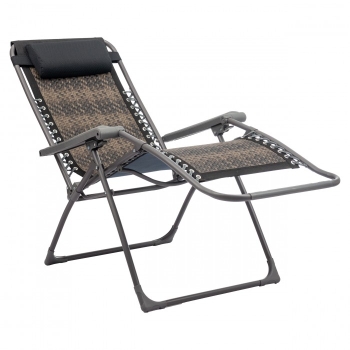 Șezlong de grădină DELUX din rattan maro mixat
